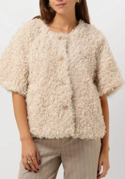 SUMMUM te gilet jacket faux fur wit