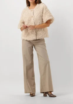 SUMMUM te gilet jacket faux fur wit