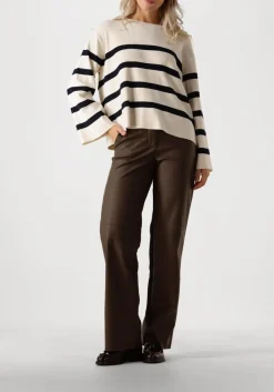 SUMMUM te trui striped sweater soft viscose polyamide knit wit New