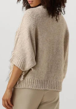 SUMMUM te vest cardigan 3/4 sleeve fringe knit wit Online