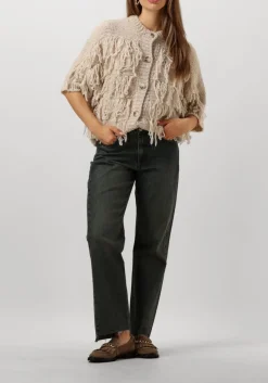 SUMMUM te vest cardigan 3/4 sleeve fringe knit wit Online