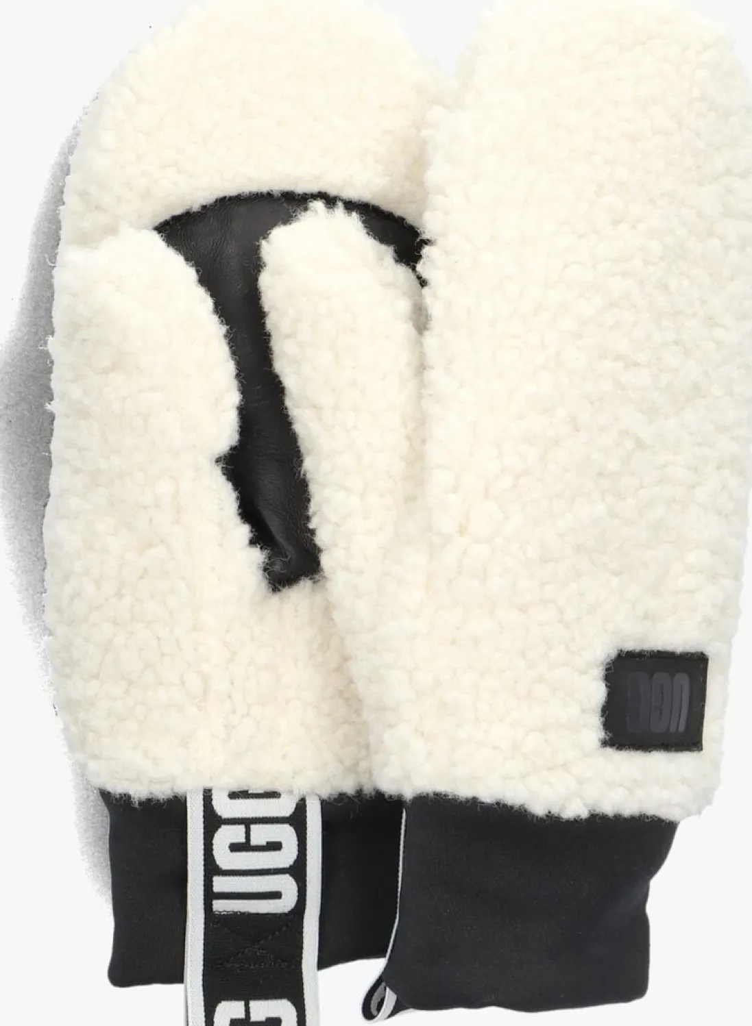 UGG te handschoenen fluff mitten h logo tape wit Online