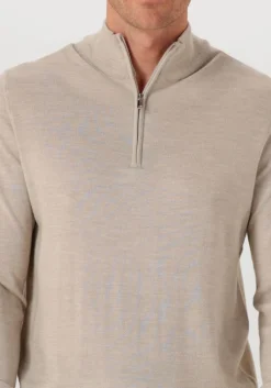 PROFUOMO trui pullover half zip merino zand Best