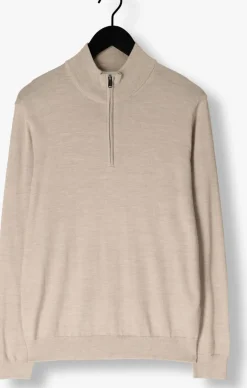 PROFUOMO trui pullover half zip merino zand Best