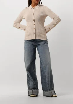 SECOND FEMALE trui jakarta knit collar zand Clearance