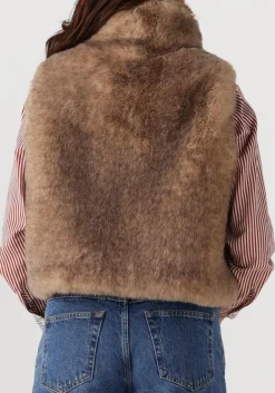 VANESSA BRUNO faux fur jas marcello vest zand Online