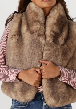 VANESSA BRUNO faux fur jas marcello vest zand Online