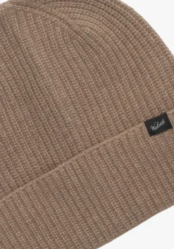 WOOLRICH muts knitted ribbed beanie zand