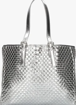 NÚNOO en núnoo schoudertas maxi shopper braided recycled cool zilver Best
