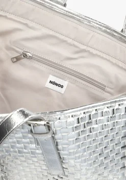 NÚNOO en núnoo schoudertas maxi shopper braided recycled cool zilver Best