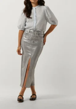 SECOND FEMALE en midirok aspect skirt zilver Outlet