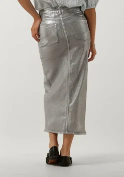 SECOND FEMALE en midirok aspect skirt zilver Outlet