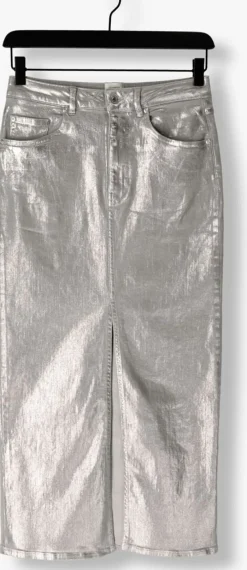 SECOND FEMALE en midirok aspect skirt zilver Outlet
