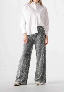 SUMMUM en broeken pants sequins velour zilver Clearance