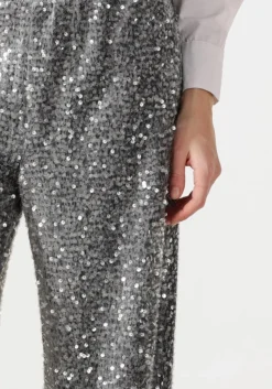 SUMMUM en broeken pants sequins velour zilver Clearance