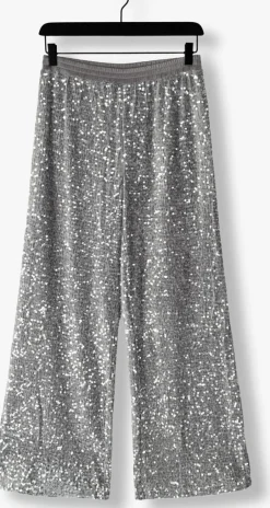 SUMMUM en broeken pants sequins velour zilver Clearance