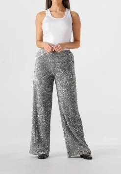 SUMMUM en broeken pants sequins velour zilver Clearance