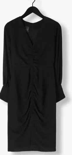 ACCESS e mini jurk ruched dress with v neckline zwart Discount