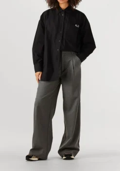 ALIX THE LABEL e blouses ladies woven oversized poplin blouse zwart Clearance
