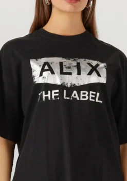 ALIX THE LABEL e t-shirt foil print t-shirt zwart New
