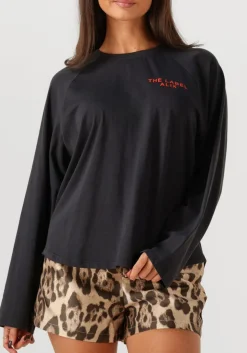 ALIX THE LABEL e t-shirt ladies knitted raglan longsleeve zwart
