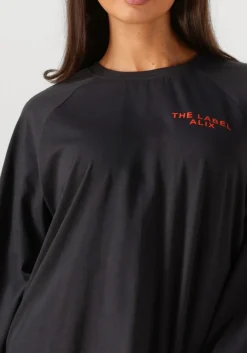 ALIX THE LABEL e t-shirt ladies knitted raglan longsleeve zwart