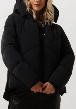 BLONDE08 e gewatteerde jas korte doorgestikte jas zwart