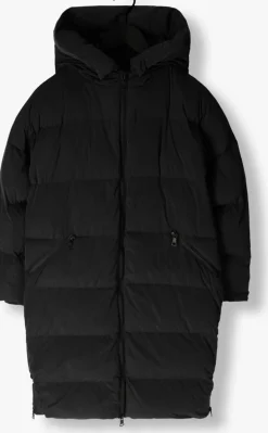 BLONDE08 e gewatteerde jas lang doorgestikte jas zwart Clearance