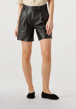 CO'COUTURE e korte broek phoebecc leather pleat shorts zwart Outlet
