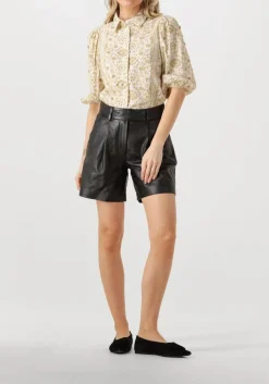 CO'COUTURE e korte broek phoebecc leather pleat shorts zwart Outlet