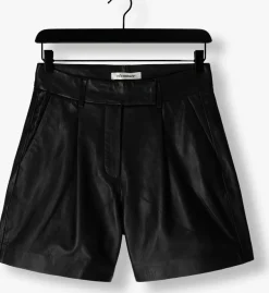 CO'COUTURE e korte broek phoebecc leather pleat shorts zwart Outlet
