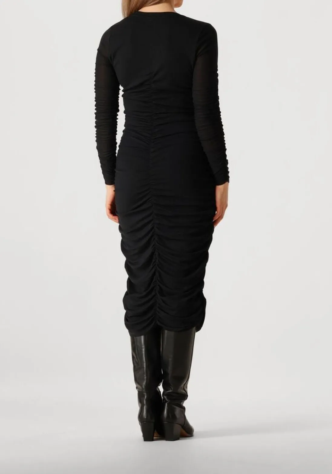 CO'COUTURE e midi jurk regan cc rust mesh dress zwart Discount