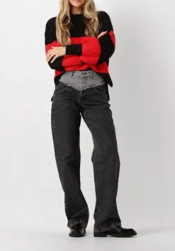 CO'COUTURE e trui coralee blok rib knit zwart Hot