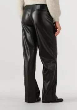 DANTE6 e wijde broek jules faux leather pants zwart New