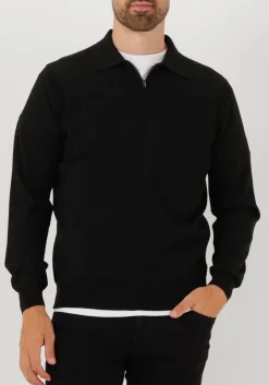 FILIPPO DE LAURENTIIS e trui polo zip ml r merino zwart