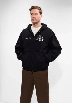 FILLING PIECES e trui zip hoodie bouquet zwart