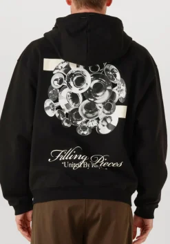 FILLING PIECES e trui zip hoodie bouquet zwart