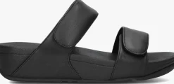 FITFLOP e slippers lulu adjustable shimmerlux sides zwart Discount