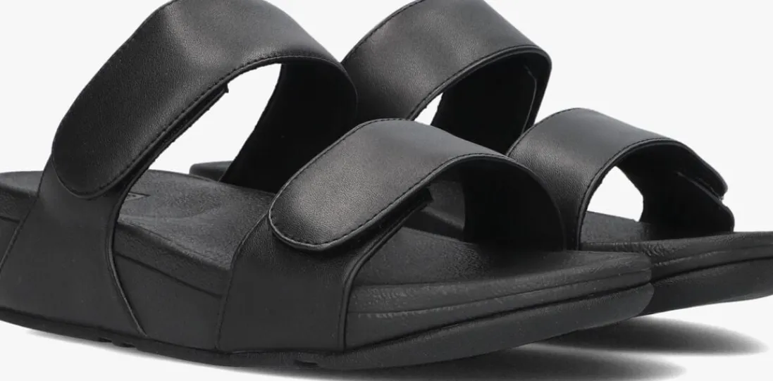FITFLOP e slippers lulu adjustable shimmerlux sides zwart Discount