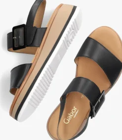 GABOR e platte sandalen 744.4 zwart Online