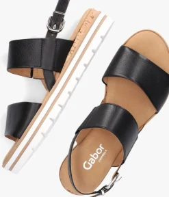 GABOR e platte sandalen 774.1 zwart Outlet