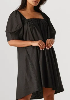 GESTUZ e mini jurk elarahgz linen short dress zwart Discount