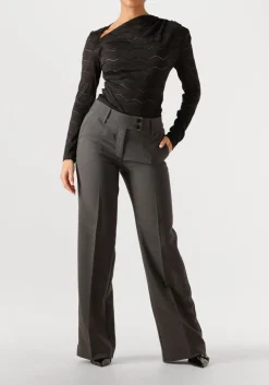 HAUTE L'AMITIÉ e haute l'amitié blouses lace drape neck blouse zwart Hot