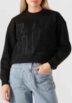 HAUTE L'AMITIÉ e haute l'amitié sweater lace application sweat zwart