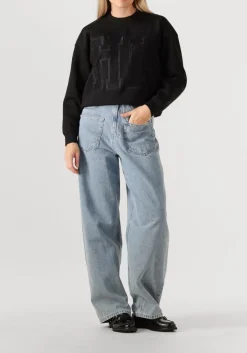 HAUTE L'AMITIÉ e haute l'amitié sweater lace application sweat zwart