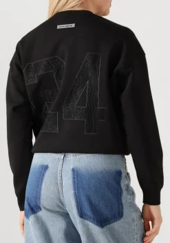 HAUTE L'AMITIÉ e haute l'amitié sweater lace application sweat zwart