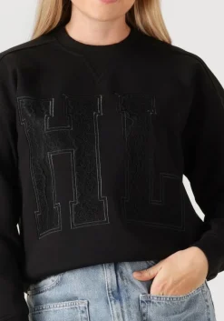 HAUTE L'AMITIÉ e haute l'amitié sweater lace application sweat zwart