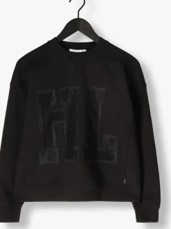 HAUTE L'AMITIÉ e haute l'amitié sweater lace application sweat zwart