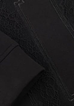 HAUTE L'AMITIÉ e haute l'amitié sweater lace application sweat zwart