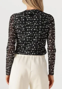 HAUTE L'AMITIÉ e haute l'amitié top l'amitie mesh ls o-neck zwart